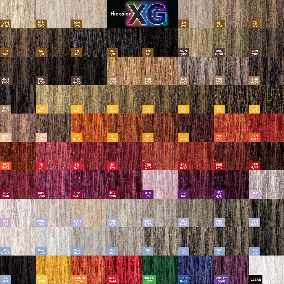 tinte permanenti the color xg redken color gels chart